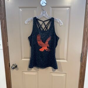 Harley-Davidson Black Tank with Vibrant Orange Eagle